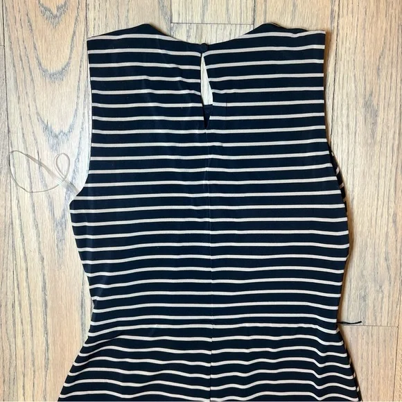 Lauren Ralph Lauren Striped Sleeveless Black & Tan Maxi Dress Size 4 - Picture 8 of 13